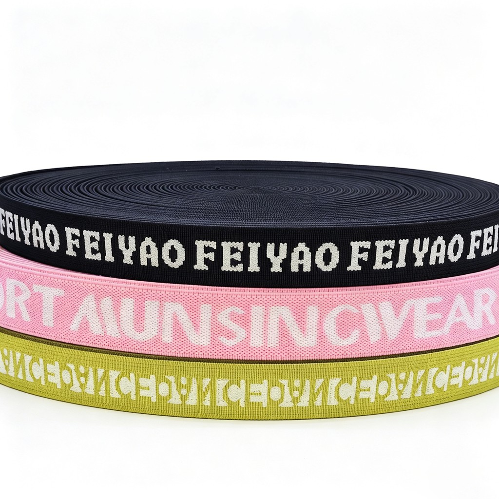 Custom Letter Jacquard Elastic Webbing, Printed SPORT Logo Wide Elastic Band for Sportswear & Bag Accessories